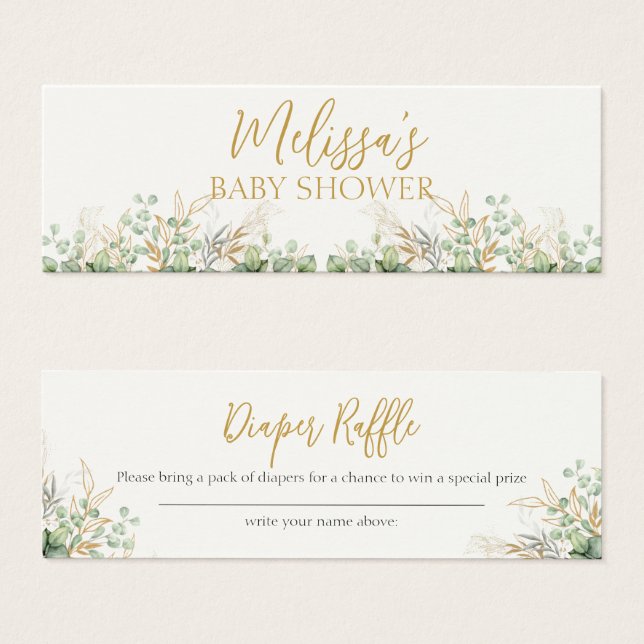 Eukalyptus Greenery Baby Duwer Diaper Raffle (Vorne & Hinten)