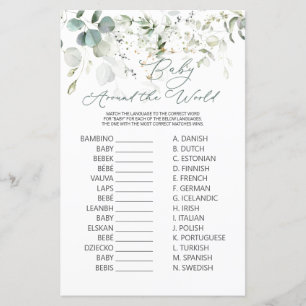 Eukalyptus Greenery Baby Rund um das Weltspiel