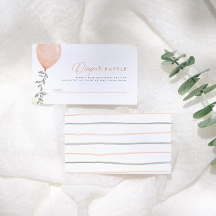 Eukalyptus Greenery Balloon Diaper Raffle Begleitkarte