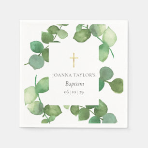 Eukalyptus Greenery Baptisse Christening Serviette