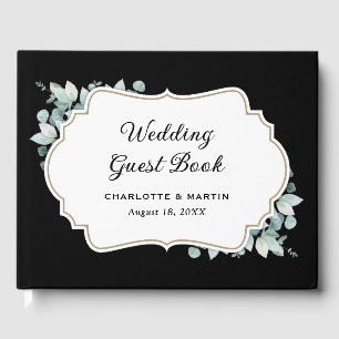 Eukalyptus Greenery Black and White Wedding Gästebuch