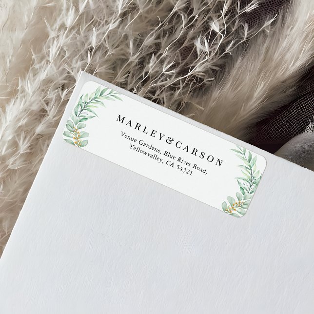 Eukalyptus Greenery Blätter Wedding Rücksendeadres (Von Creator hochgeladen)