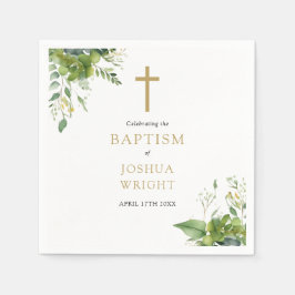 Eukalyptus Greenery Bloral Baptisse Christening Serviette