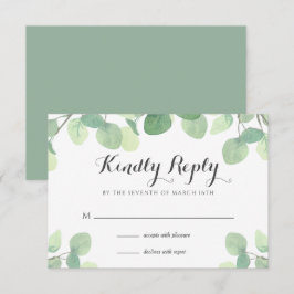 Eukalyptus Greenery Bloral Wedding RSVP Card Karte