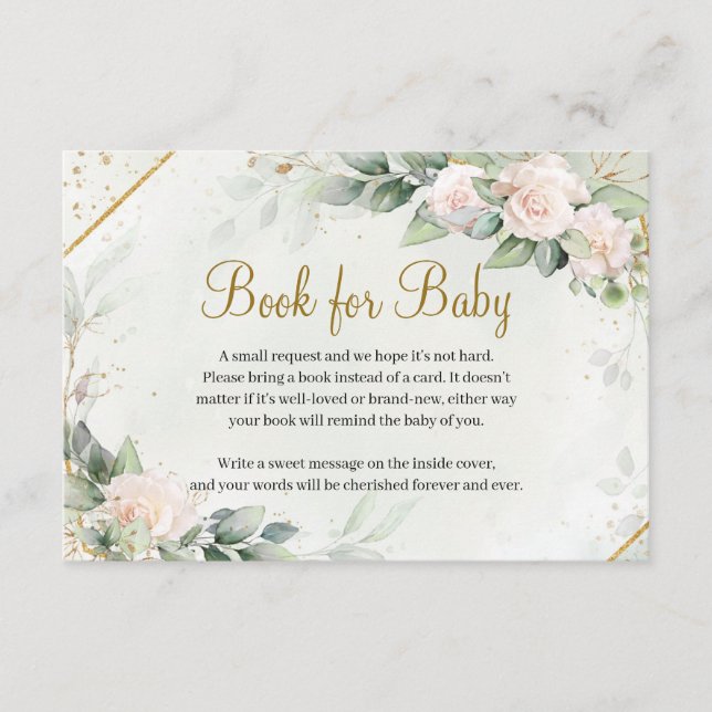 Eukalyptus Greenery Blush Rose Gold Book Request Begleitkarte (Vorderseite)