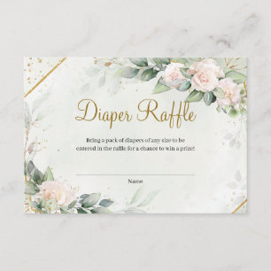 Eukalyptus Greenery Blush Rose Gold Diper Raffle Begleitkarte