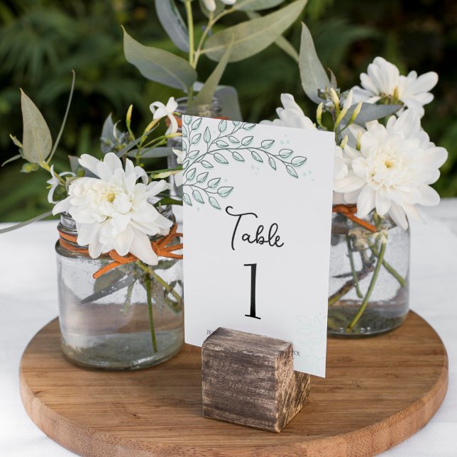 Eukalyptus Greenery Boho Elegante Table Card Tischnummer (Von Creator hochgeladen)