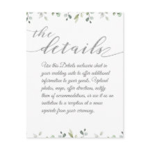 Eukalyptus Greenery Border Silver Wedding Details