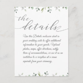 Eukalyptus Greenery Border Silver Wedding Details Begleitkarte
