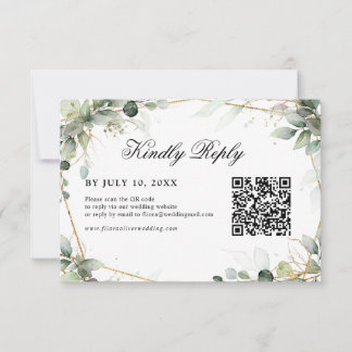 Eukalyptus Greenery Botanical Geometric Wedding RS RSVP Karte