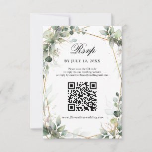 Eukalyptus Greenery Botanical Geometric Wedding RS RSVP Karte