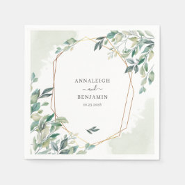 Eukalyptus Greenery Botanical Geometric Wedding Serviette