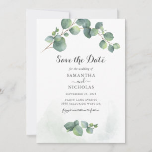 Eukalyptus Greenery Botanical Save The Date