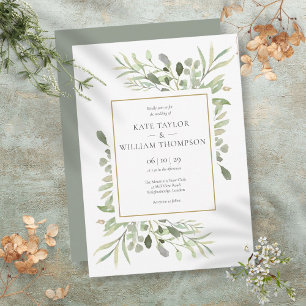 Eukalyptus Greenery Botanical Watercolor Wedding Einladung
