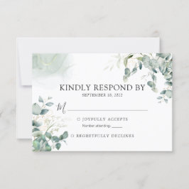 Eukalyptus Greenery Botanical Watercolor Wedding RSVP Karte