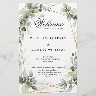 Eukalyptus Greenery Botanical Wedding Program