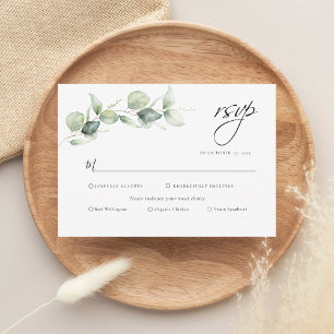 Eukalyptus Greenery Botanische Hochzeit RSVP Karte