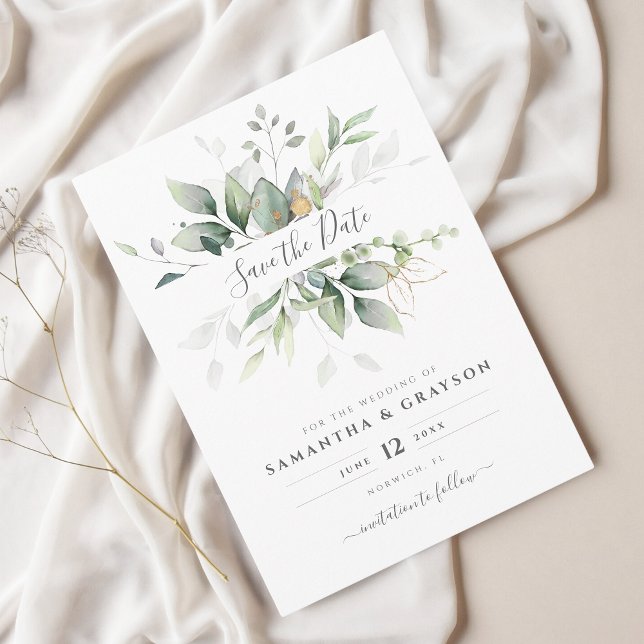 Eukalyptus Greenery Botanische Hochzeit Save The Date (Von Creator hochgeladen)
