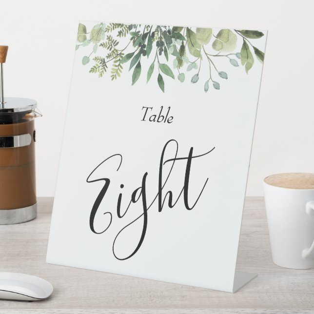 Eukalyptus & Greenery Botanische Hochzeit Sockelschild (In Situ)