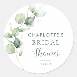 Eukalyptus Greenery Botanisches Brautparty Runder Aufkleber