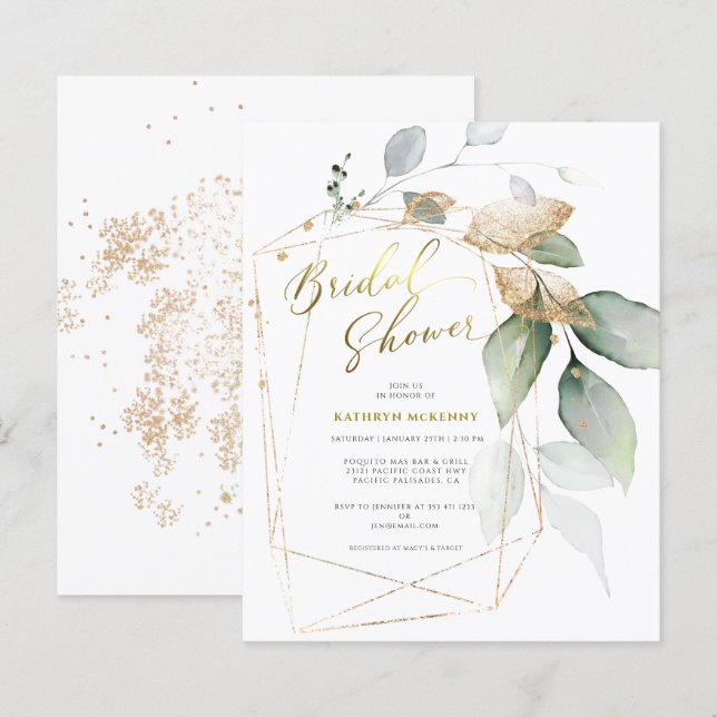 Eukalyptus Greenery Brautparty Card (Vorne/Hinten)