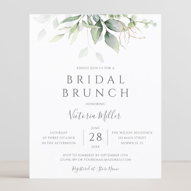 Eukalyptus Greenery Bridal Brunch Einladung (Von Creator hochgeladen)