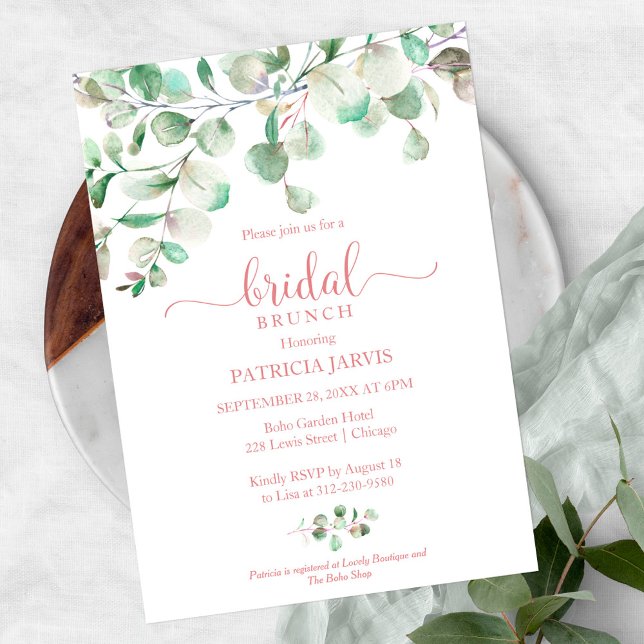 Eukalyptus Greenery Bridal Brunch Einladung (Von Creator hochgeladen)