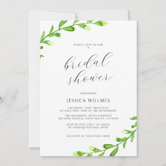 Eukalyptus Greenery Bridal Dusche Einladung