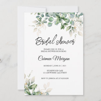 Eukalyptus Greenery Bridal Dusche Einladung