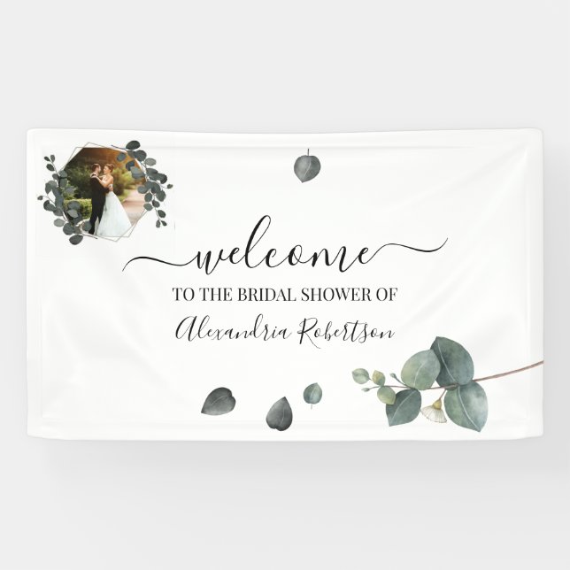 Eukalyptus Greenery Bridal Polterabend Willkommen  Banner (Horizontal)