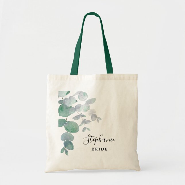 Eukalyptus Greenery Bride Personalisiert Tote Bag Tragetasche (Vorne)