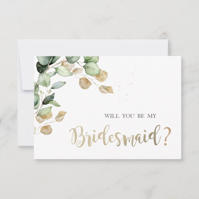 Eukalyptus Greenery Bridesmaid Card Einladung (Vorderseite)