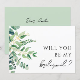 Eukalyptus Greenery Bridesmaid Vorschlag Card Einladung