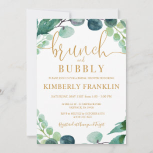 Eukalyptus Greenery Brunch & Bubbly Brautparty Einladung