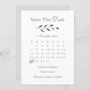 Eukalyptus Greenery Calendar Save the Date Hochzei Einladung