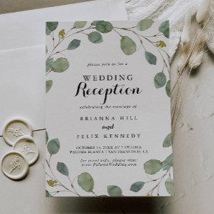 Eukalyptus Greenery Calligraphy Wedding Reception Einladung