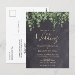 Eukalyptus Greenery Chalkboard Wedding Postkarte