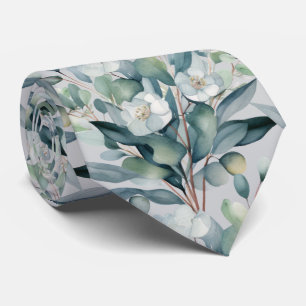 Eukalyptus Greenery Classic Formal Floral Neck Tie Krawatte