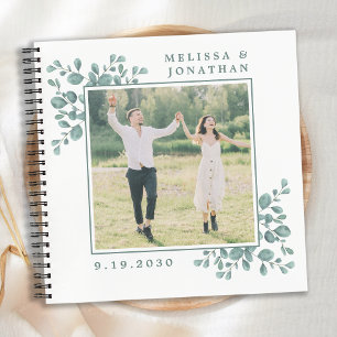 Eukalyptus Greenery Custom Foto Hochzeit Notizbuch