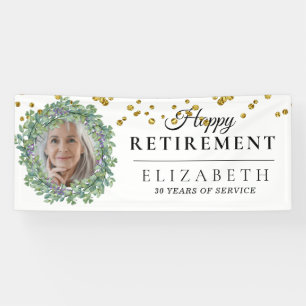Eukalyptus Greenery Custom Foto Retirement Party  Banner