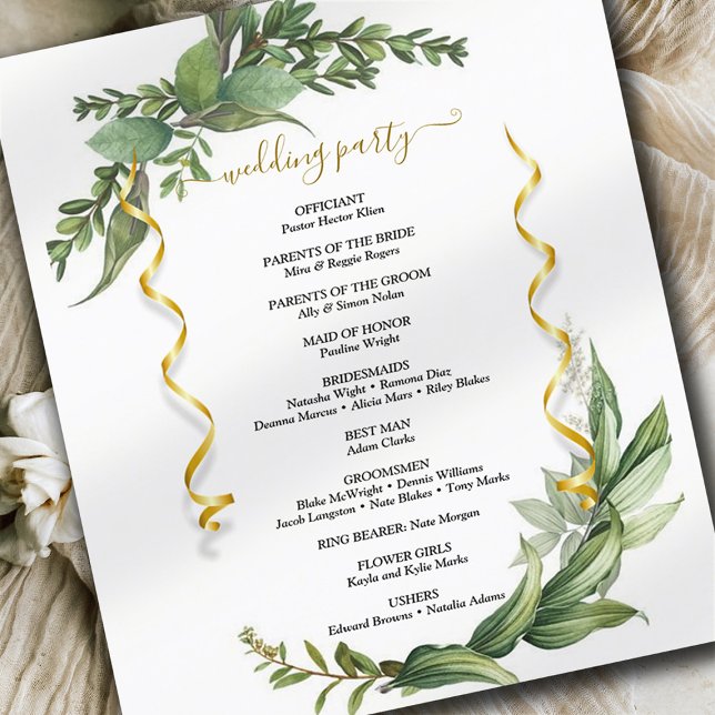 Eukalyptus Greenery Custom Foto Wedding Program (Von Creator hochgeladen)