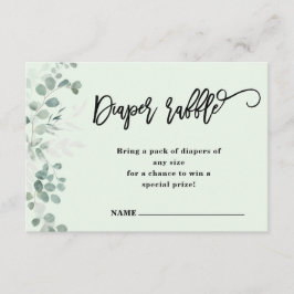 Eukalyptus Greenery | Diaper Raffle | Babyparty Begleitkarte