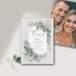 Eukalyptus Greenery Dreamy Elegantes Foto Hochzeit Save The Date