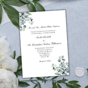 Eukalyptus Greenery Elegant Formal Wording Wedding Einladung