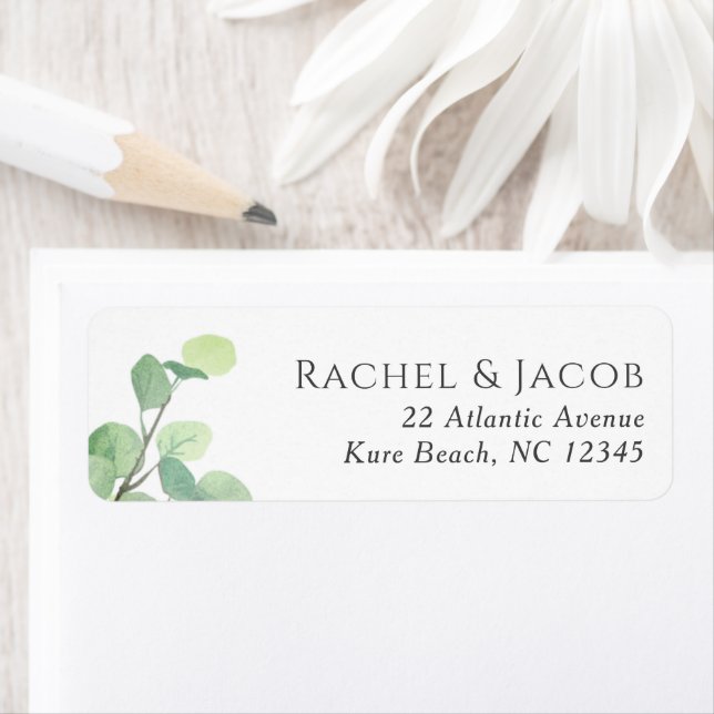 Eukalyptus Greenery Elegant & Modern Wedding Label (Insitu)