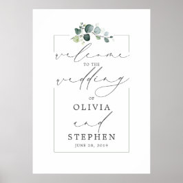 Eukalyptus Greenery Elegant Moderne Hochzeit Willk Poster