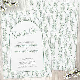 Eukalyptus Greenery Elegant Save the Date Hochzeit Einladung