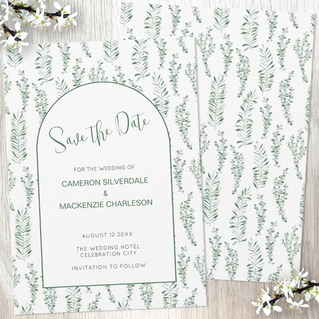 Eukalyptus Greenery Elegant Save the Date Hochzeit Einladung (Von Creator hochgeladen)