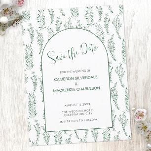 Eukalyptus Greenery Elegant Save the Date Hochzeit Postkarte