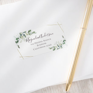 Eukalyptus Greenery Elegant Wedding Address Label Adressaufkleber